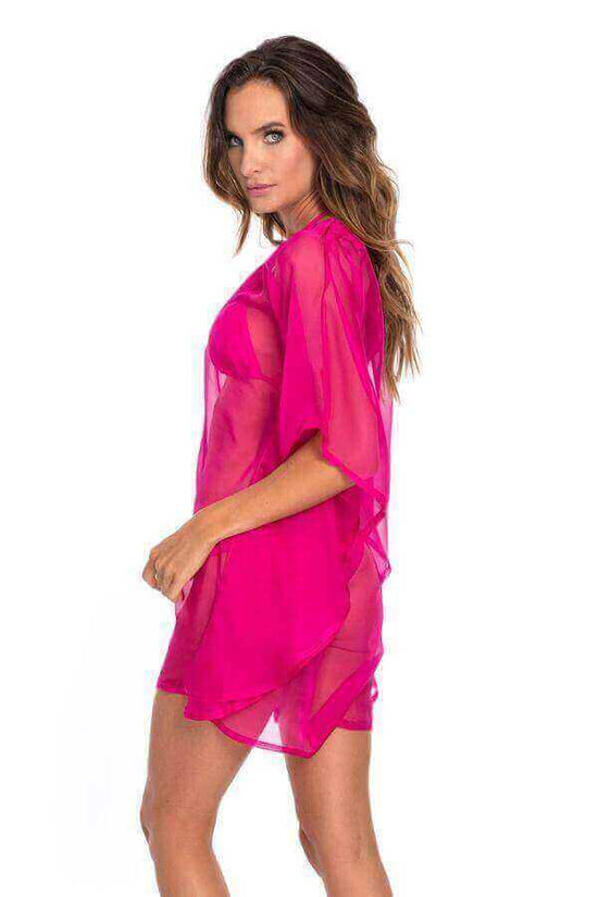 Corpo Bonito Apparel & Accessories > Clothing > Swimwear Corpo Bonito Pink Flowy Dress Cover Up