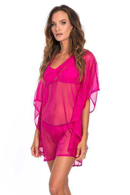 Corpo Bonito Apparel & Accessories > Clothing > Swimwear Corpo Bonito Pink Flowy Dress Cover Up