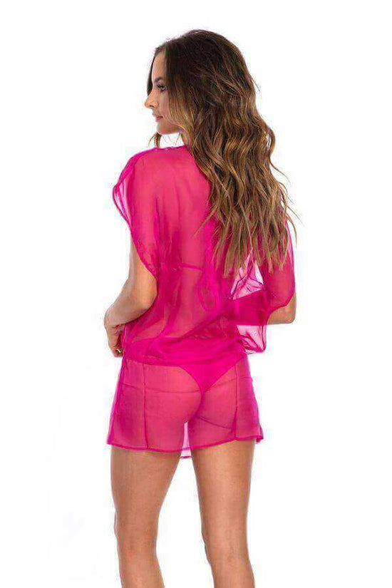 Corpo Bonito Apparel & Accessories > Clothing > Swimwear Corpo Bonito Pink Short Dress w/ Tie
