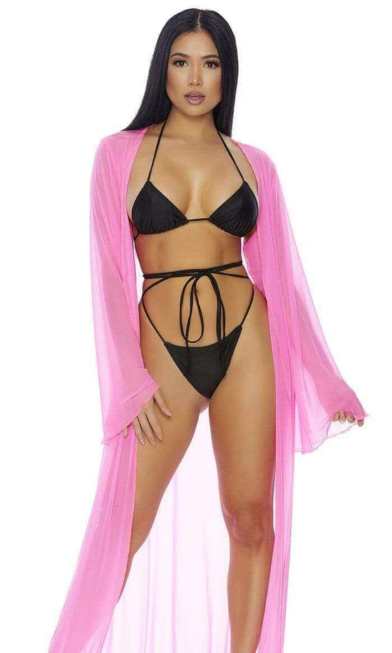 Forplay Apparel & Accessories > Clothing > Swimwear Extra Large / Pink Neon Green Sheer Mesh Long Cover-Up (Many Colors Available) Neon Pink Orange Green Yellow Sheer Mesh Long Cover Up Forplay 440332