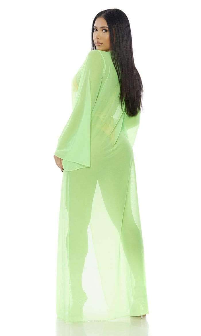 Forplay Apparel & Accessories > Clothing > Swimwear Neon Green Sheer Mesh Long Cover-Up (Many Colors Available) Neon Pink Orange Green Yellow Sheer Mesh Long Cover Up Forplay 440332