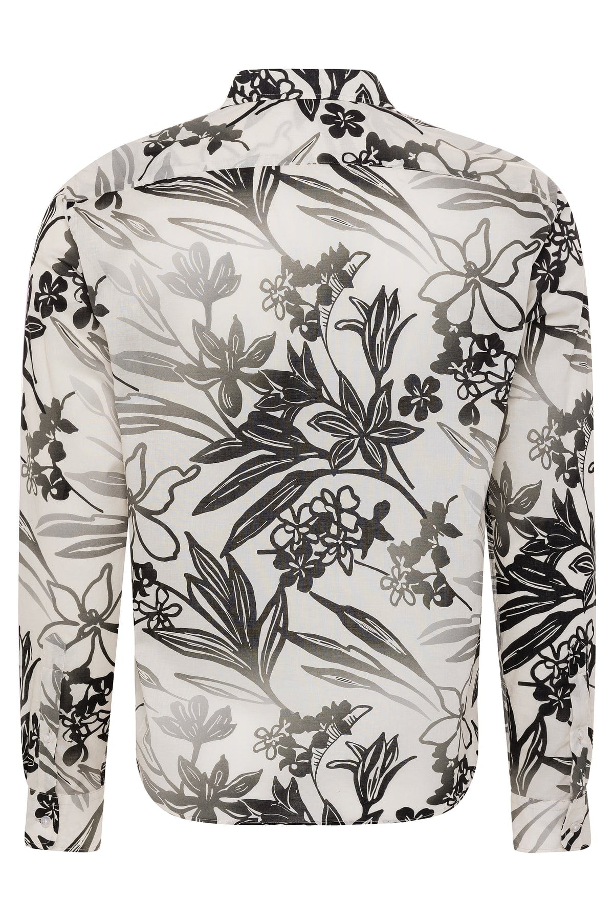 Garden of Love Black Floral Print Sheer Long Sleeve Shirt
