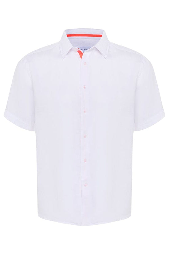 Le Club Apparel & Accessories > Clothing > Shirts & Tops Small / White Sky Blue Peter Linen Short Sleeve Shirt (Many Colors Available) 2022 Navy Sky Blue White Le Club Short Sleeve Peter Linen Shirt