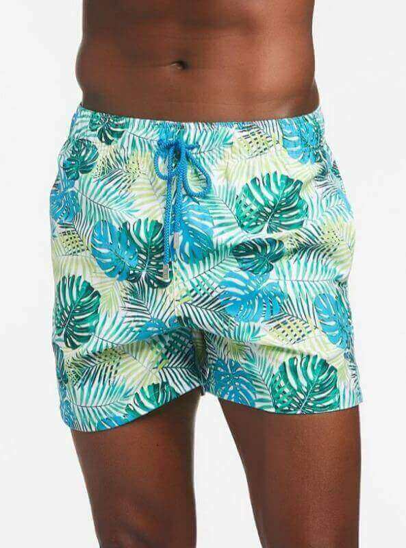 Load image into Gallery viewer, Le Club Apparel &amp;amp; Accessories &amp;gt; Clothing &amp;gt; Swimwear Leaves Mid Length Trunk (5.5 inch inseam) 2021 Le Club Men&amp;#39;s Swimsuit Leaves Mid Length Trunk 5 inch inseam
