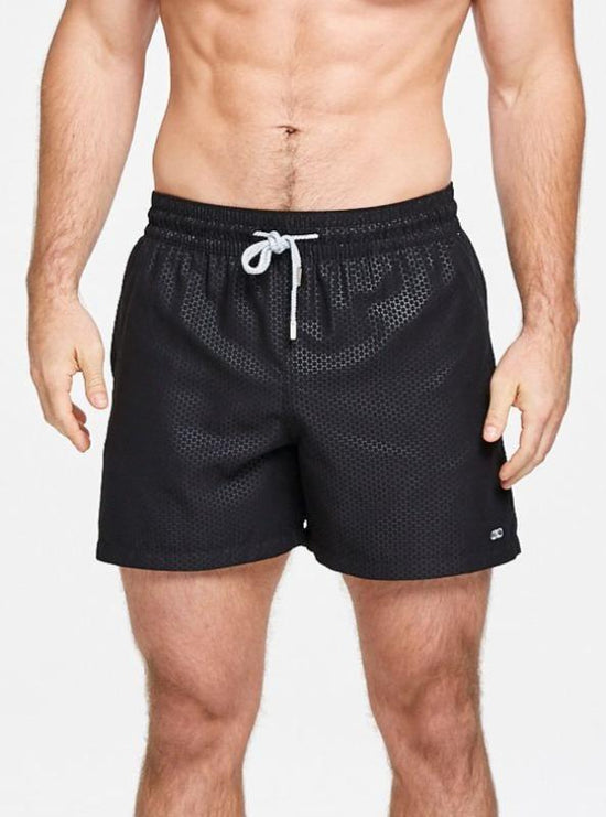 Load image into Gallery viewer, Le Club Apparel &amp;amp; Accessories &amp;gt; Clothing &amp;gt; Swimwear Noir Men&amp;#39;s Resort Swim Trunk 2021 Le Club Men&amp;#39;s Original Swimsuit Black Noir Resort Swim Trunk
