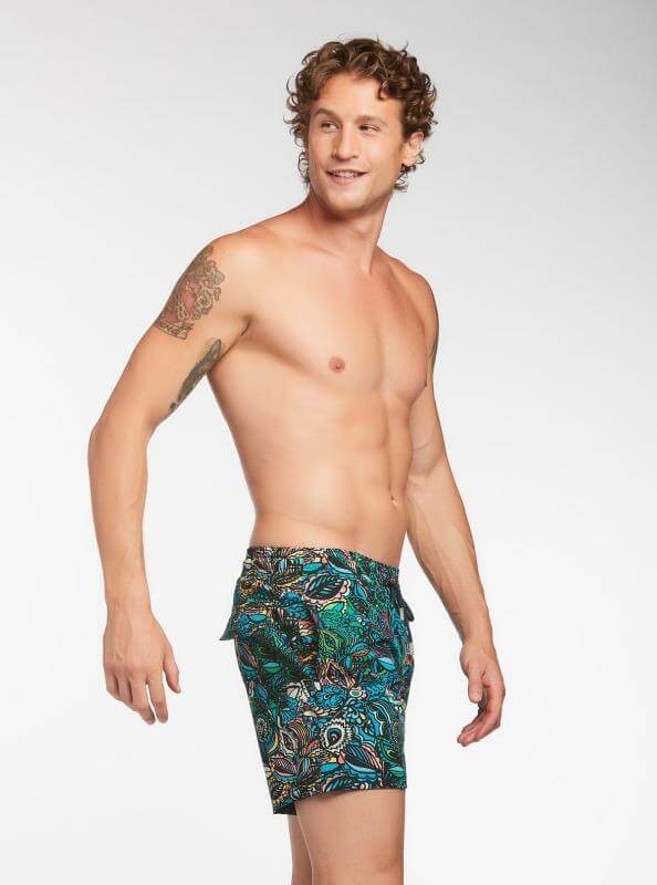 Palm Sunny Paisley Mid-Length Swim Shorts