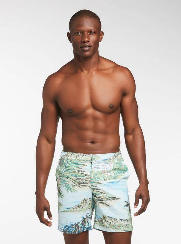 Load image into Gallery viewer, Le Club Apparel &amp;amp; Accessories &amp;gt; Clothing &amp;gt; Swimwear Small / Print Cole Bay Long Swim Trunk (7 inch inseam) 2021 Le Club Men&amp;#39;s Original Swimsuit Cole Bay Long Trunk 7 inch inseam
