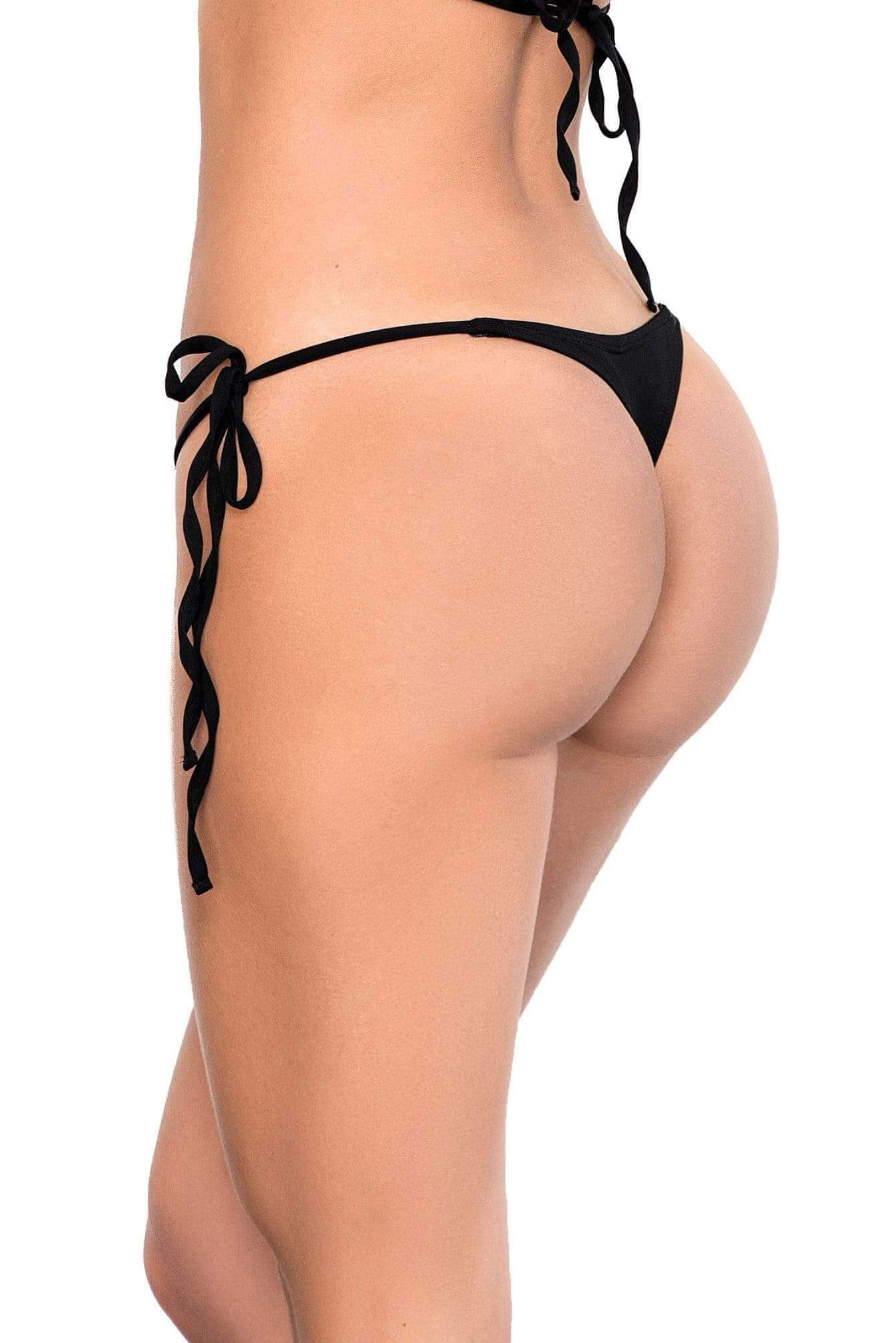2024 Sexy Black Underwire Top Thong Bikini MAPALE 6673