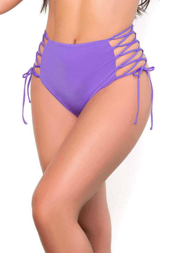 Mapale Apparel & Accessories > Clothing > Swimwear Purple / S/M Black Strap Side Tie High Waist Bottom Separates (Many colors available) Black Strap Side Tie High Waist Bottom Separates | MAPALE 6649