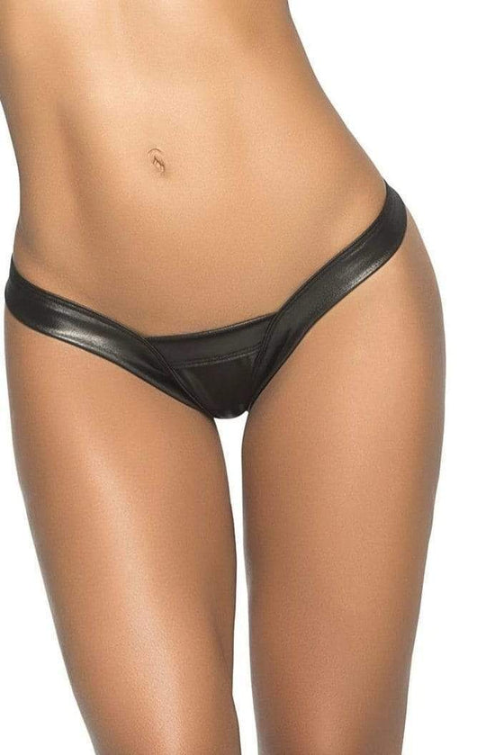 Black Strappy Bottom Women's Thong Underwear Micro Bathing Suit