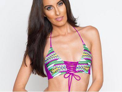 Load image into Gallery viewer, Montce Swimwear Apparel &amp;amp; Accessories &amp;gt; Clothing &amp;gt; Swimwear Medium / Print Montce Swim Lace-up Oye Swimsuit Halter Top
