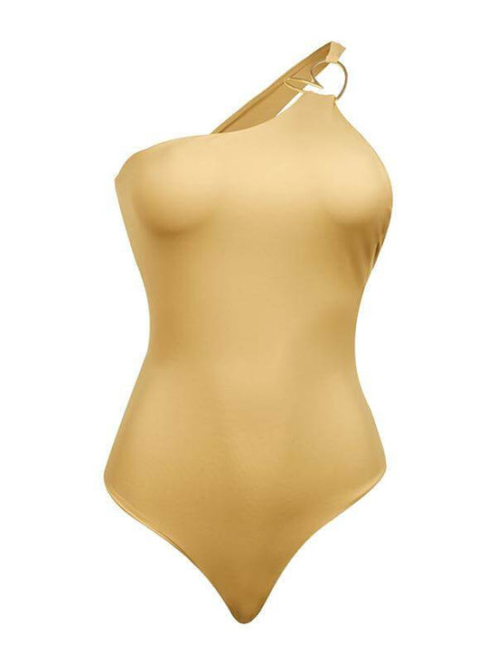 Montoya Apparel & Accessories > Clothing > One Pieces > Jumpsuits & Rompers Liliana Montoya Bond Gold One Piece Swimsuit Liliana Montoya Bond Gold Monokini Designer One Piece Swimsuit T007/G