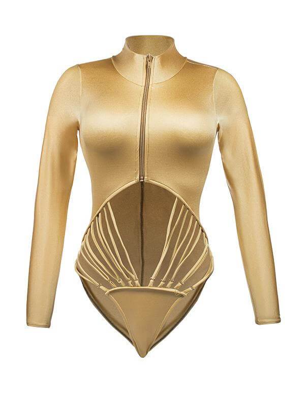 Montoya Apparel & Accessories > Clothing > One Pieces > Jumpsuits & Rompers Liliana Montoya Sirena Gold Monokini One Piece Swimsuit Liliana Montoya Sirena Gold Monokini Designer One Piece Swimsuit T200/G