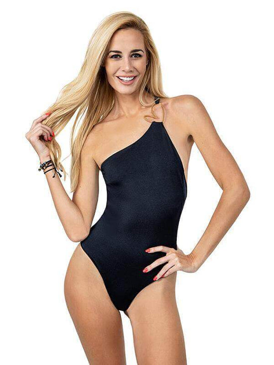 Montoya Apparel & Accessories > Clothing > One Pieces > Jumpsuits & Rompers Small / Black Liliana Montoya Bond Gold One Piece Swimsuit Liliana Montoya Bond Gold Monokini Designer One Piece Swimsuit T007/G