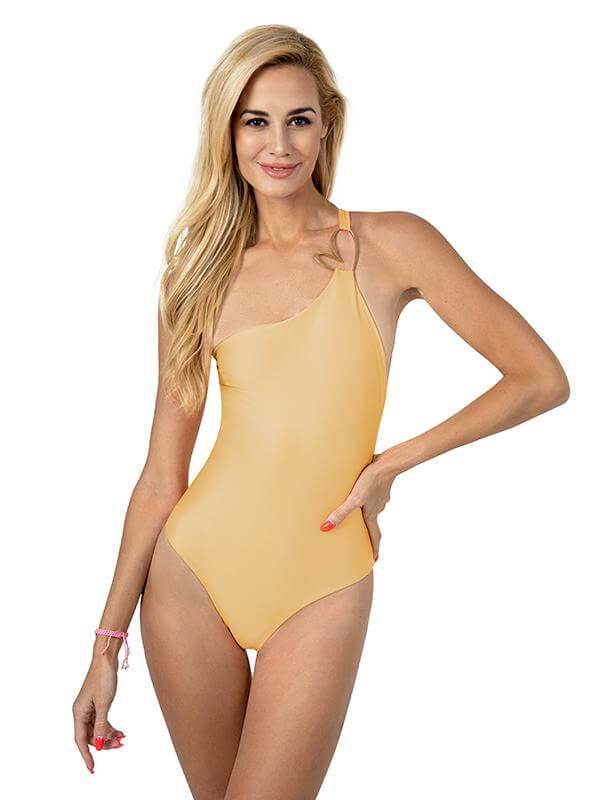 Load image into Gallery viewer, Montoya Apparel &amp;amp; Accessories &amp;gt; Clothing &amp;gt; One Pieces &amp;gt; Jumpsuits &amp;amp; Rompers Small / Gold Liliana Montoya Bond Henna One Piece Swimsuit Liliana Montoya Bond Henna Monokini Designer One Piece Swimsuit T007/H
