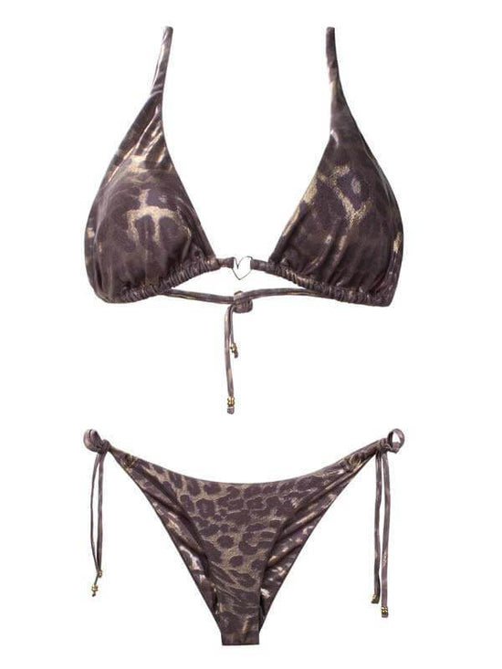 Montoya Apparel & Accessories > Clothing > Swimwear Liliana Montoya Bikini Marinera Leopardo Shiny Bottom Bikini Swimwear Separate