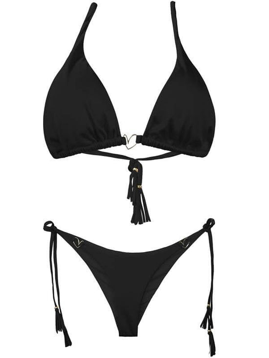 Montoya Apparel & Accessories > Clothing > Swimwear Liliana Montoya Black Bikini Marinera Shiny Bottom Bikini Swimwear Separate