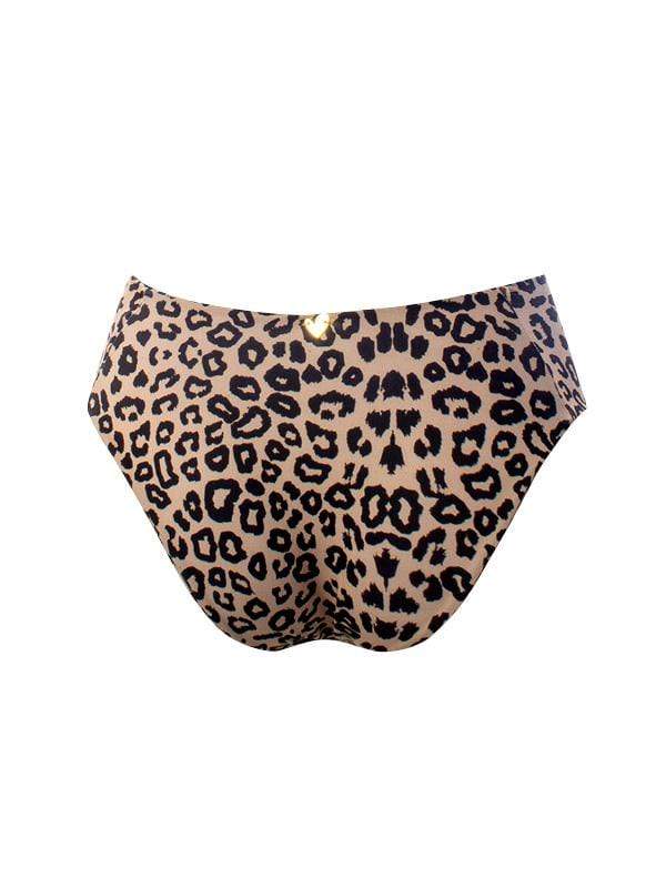 Montoya Apparel & Accessories > Clothing > Swimwear Liliana Montoya GAiA Amazonia Jaguar Front Tie Bandeau Top & Cheeky Bottom Set