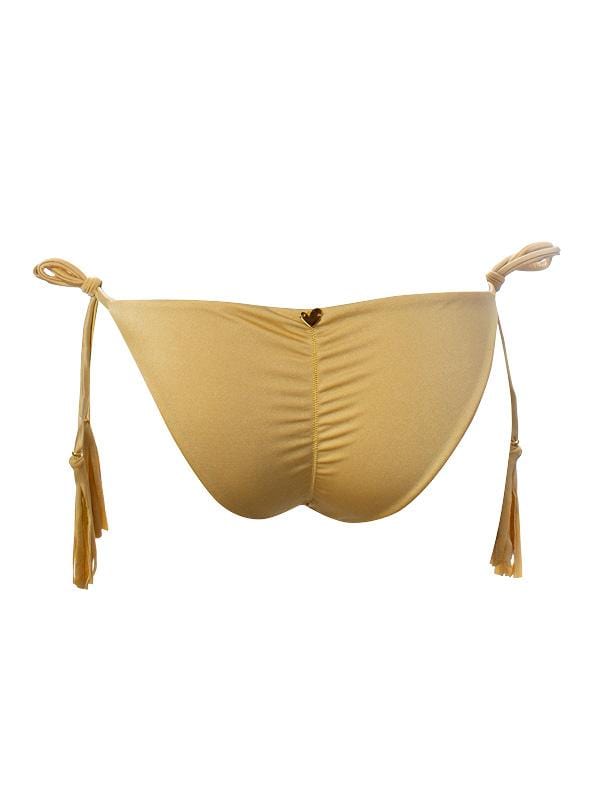 Montoya Apparel & Accessories > Clothing > Swimwear Liliana Montoya GAiA Gold Triangle Top & Side Tie Cheeky Bottom Set