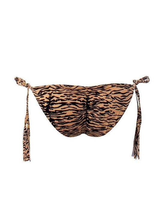 Montoya Apparel & Accessories > Clothing > Swimwear Liliana Montoya GAiA Rainforest Tiger Triangle Top & Side Tie Cheeky Bottom Set
