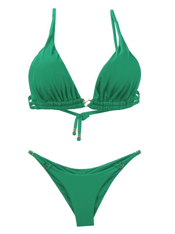 Montoya Apparel & Accessories > Clothing > Swimwear Liliana Montoya Green Grass Bikini Marinera Top Double Straps Bikini Swimwear Separate