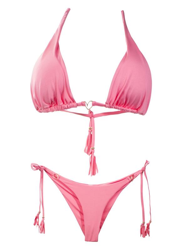 Load image into Gallery viewer, Montoya Apparel &amp;amp; Accessories &amp;gt; Clothing &amp;gt; Swimwear Liliana Montoya Light Pink Bikini Marinera Top &amp;amp; Bottom Bikini Swimwear Set
