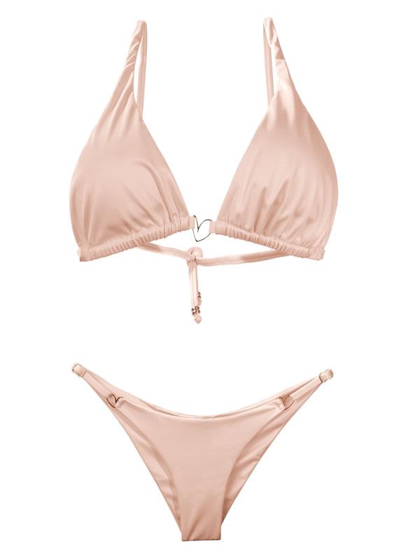 Montoya Apparel & Accessories > Clothing > Swimwear Liliana Montoya Pink Bikini Marinera Rosado Nacar Shiny Tops Bikini Swimwear Separate