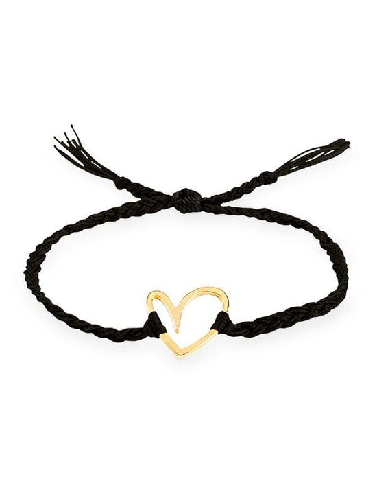 2021 Liliana Montoya Gold Heart Black Bracelet Jewelry