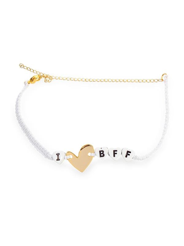 Montoya Apparel & Accessories > Jewelry > Body Jewelry Liliana Montoya White "I Love BFF" Ankle Bracelet 2021 Liliana Montoya White I Love BFF Ankle Bracelet Designer Jewelry