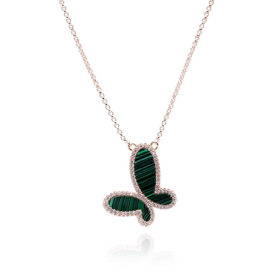 Load image into Gallery viewer, OlgaNikoza Necklace Malachite Red Agate Butterfly Necklace
