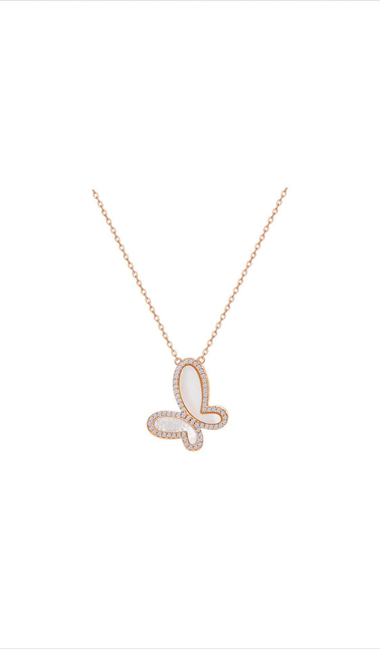 Load image into Gallery viewer, OlgaNikoza Necklace Rose Gold Gold Butterfly Necklace
